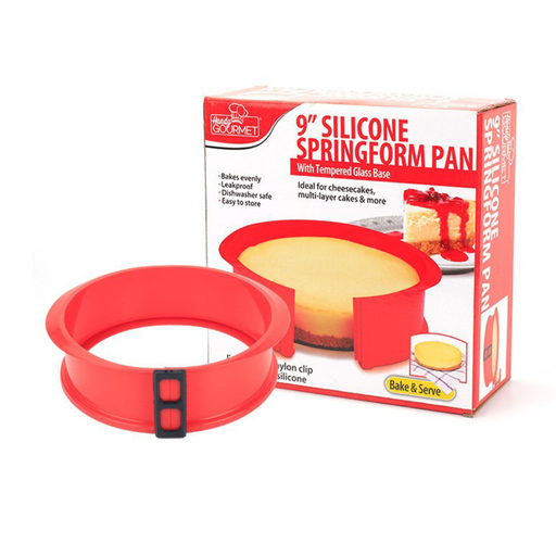 Silicone Cake Pan with Glass Base 9.5 inch 24.5cm x 7cm
