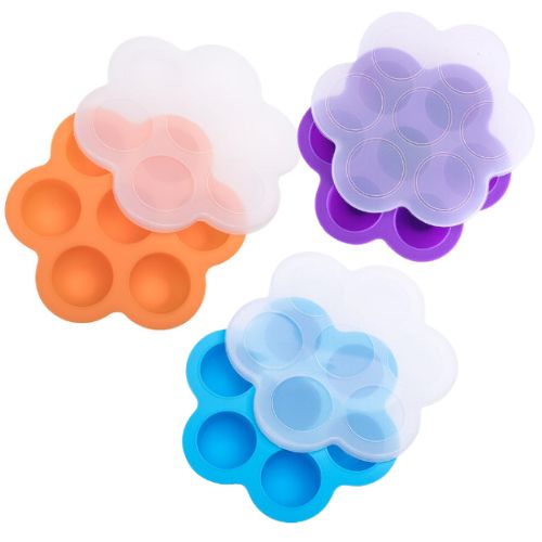 Silicone Baby Food Storage Container - 7 Holes