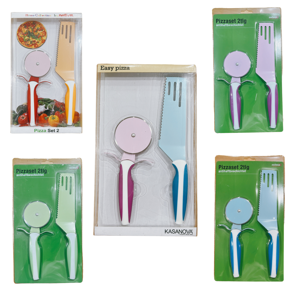 Stainless Steel Pizza Cutter and Spatula Set - Green Shop Online