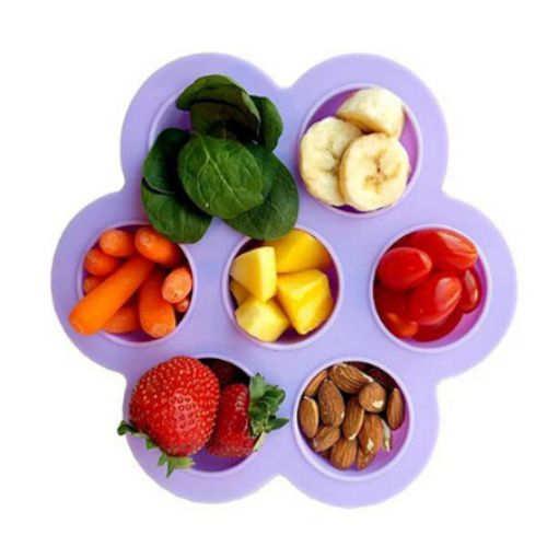 Silicone Baby Food Storage Container Ice Cube Maker - 7 Holes - Green Shop Online