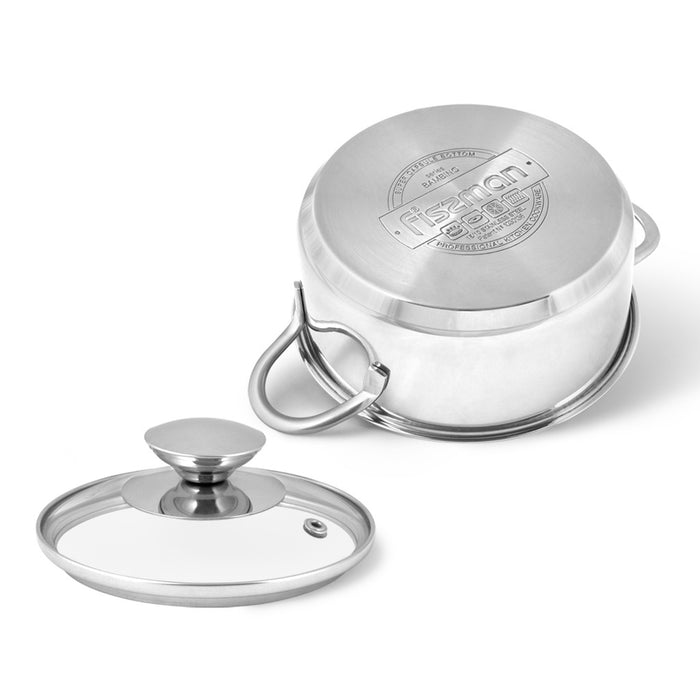 Saucepot BAMBINO 14 x 6cm 0.9 LTR with Glass Lid Stainless Steel