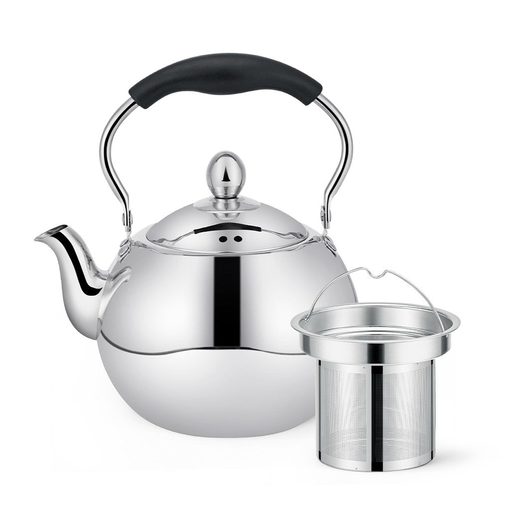 Tea pot with steel strainer 1.5 LTR (Stainless Steel) - Green Shop Online