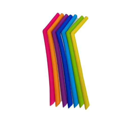 10mm Silicone Straw - Bent - Green Shop Online