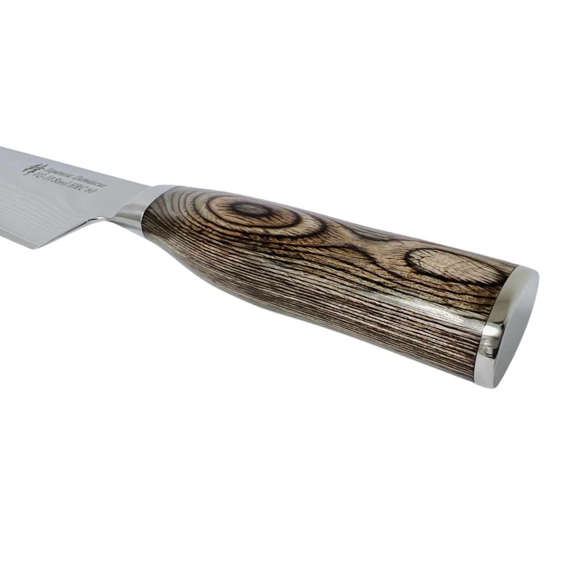 Santoku Knife 7 in Damascus Steel – Pakka Wood Handle - Green Shop Online