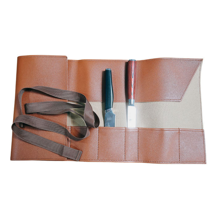 Rolled Up Chef Set Knife PU Leather Bag