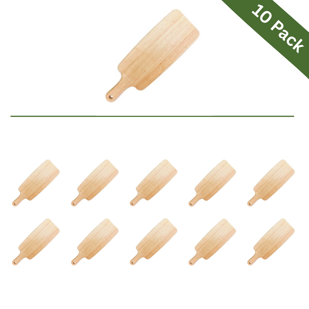 Eco-Friendly Tropical Hardwood Cutting Board with Handle - 10-Pack