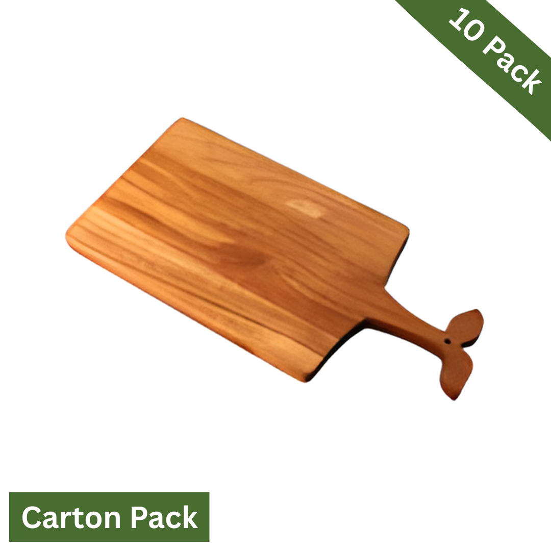 Acacia Wood Serving & Pizza Boards with Sprout Handle – Large, Carton Pack