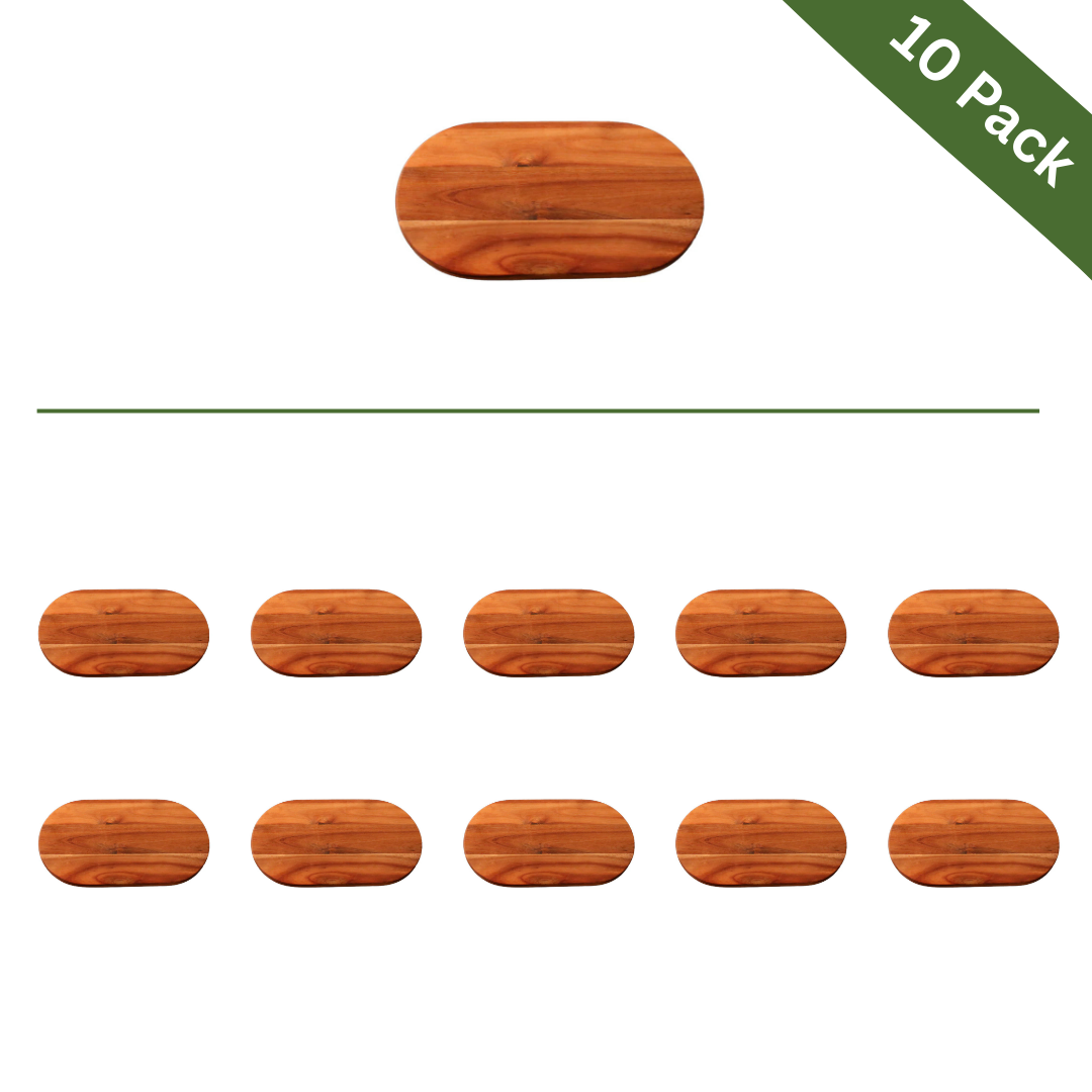 Acacia Wood Oval Serving & Cutting Boards – Medium, 10-Pack