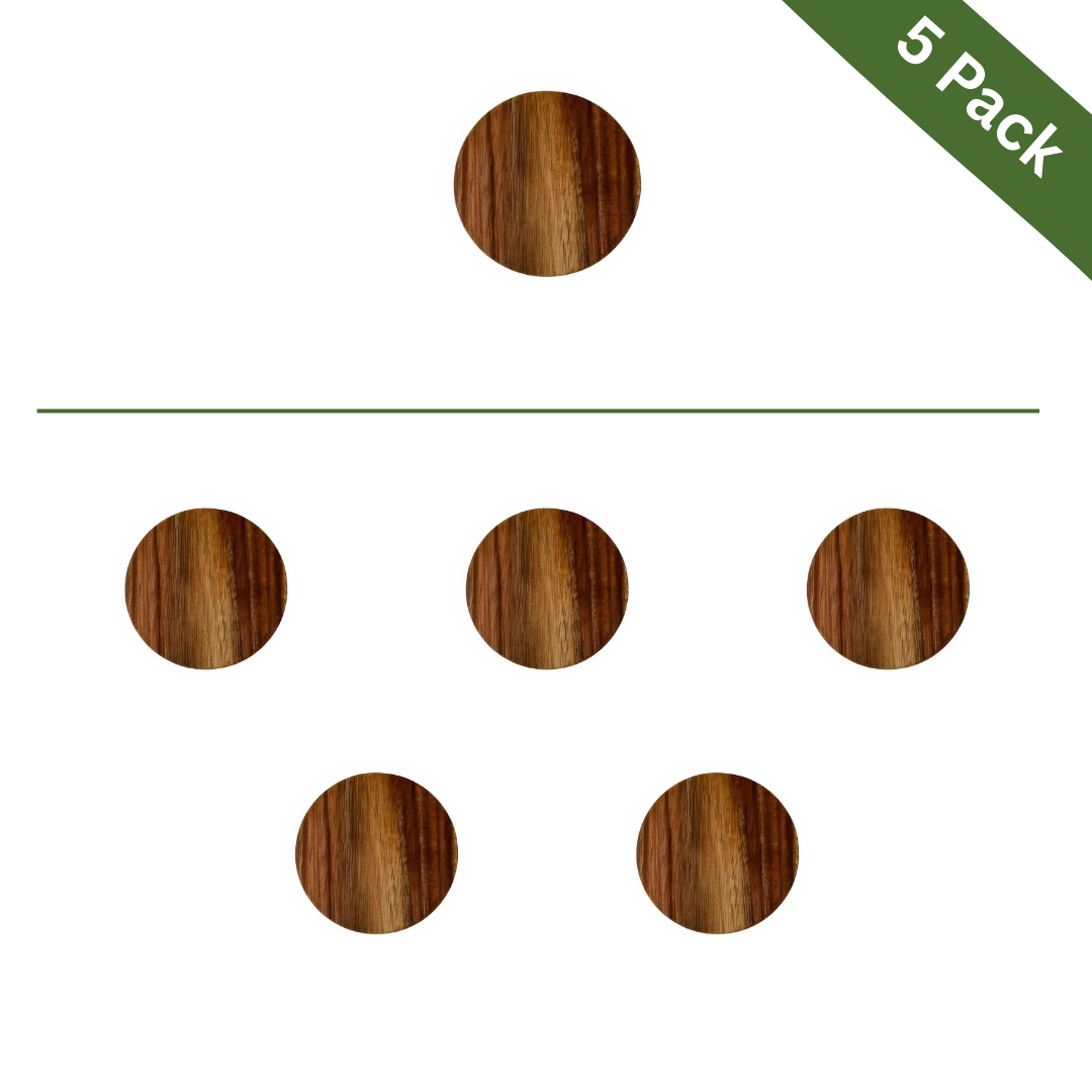 Acacia Coaster Round, 5-Pack