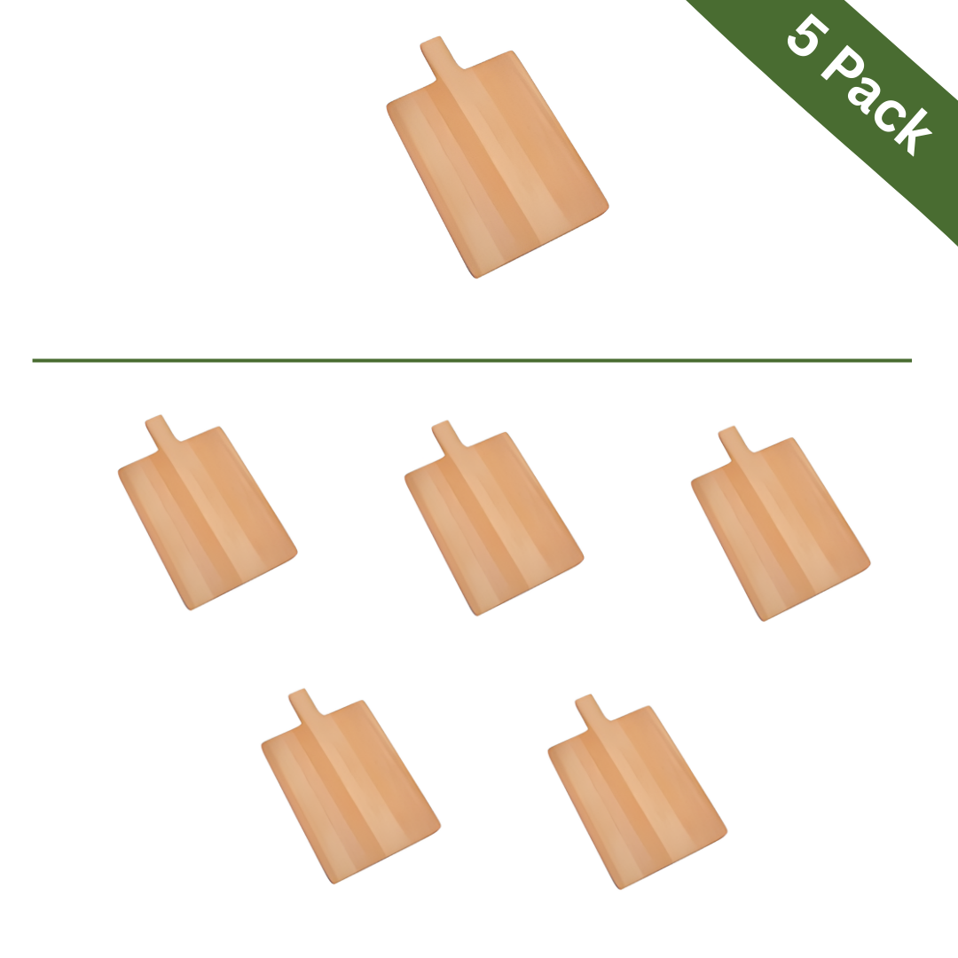 Beech Wood Serving & Pizza Board with Handle - Large, 5-Pack