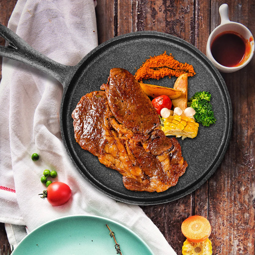 Non-Stick Cast Iron Crepe Pan 20cm - Durable, Easy-Clean - Green Shop Online