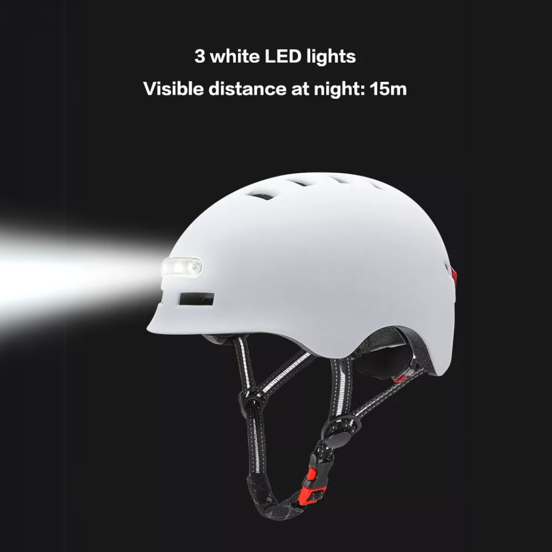 AHA Smart LED Helmet – Black, Adjustable with LED Safety Lights for Safe Riding - Green Shop Online