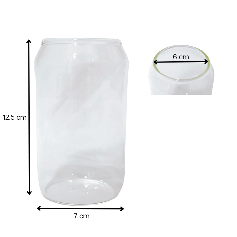Premium Glass Can Tumbler 350ml - Set of 6 - Green Shop Online