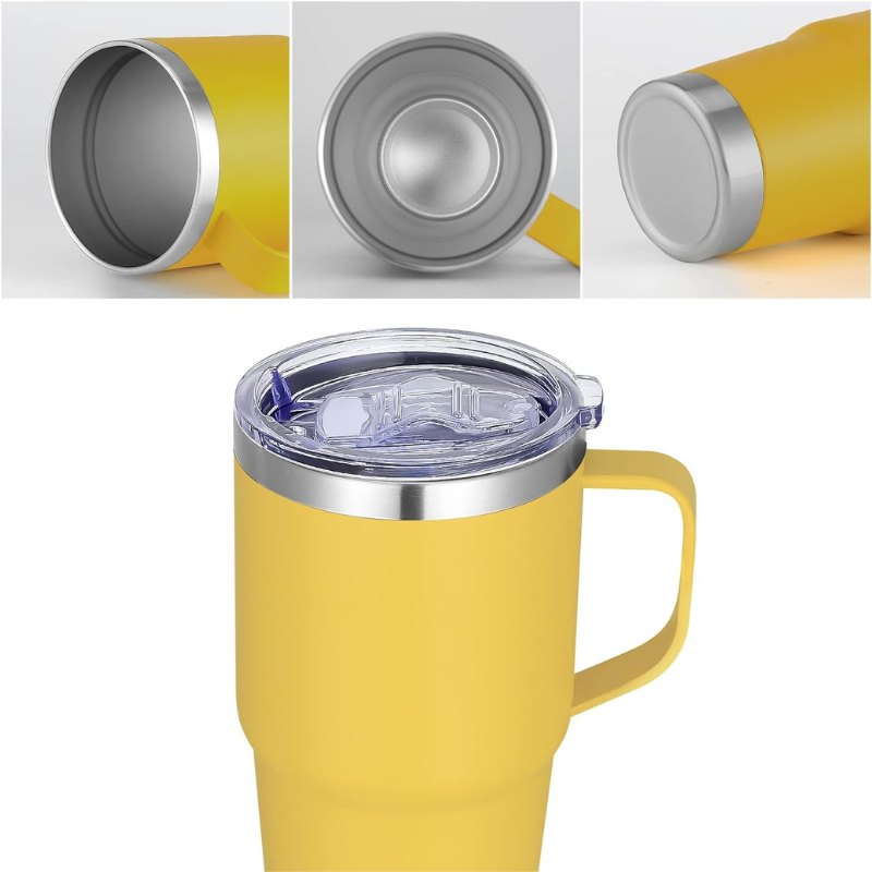 Double Wall Stainless Steel 880mL/30oz Tumbler with Lid and Handle - Green Shop Online