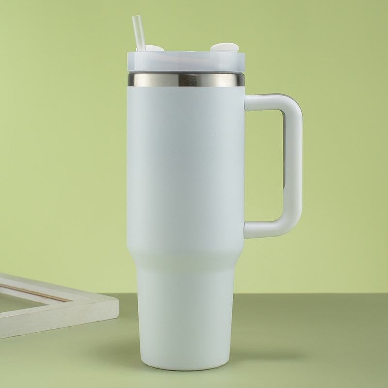 Double Wall Stainless Steel 1.18L/40oz Tumbler with Flip Open Lid and Straw - Green Shop Online