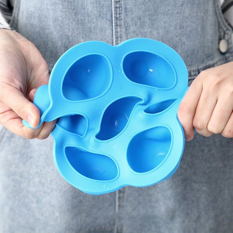 Silicone Baby Food Storage Container Ice Cube Maker - 7 Holes - Green Shop Online