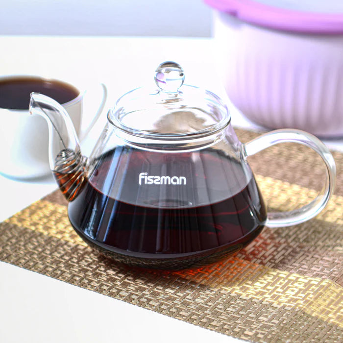 Tea pot 800ml with steel infuser heat resistant glass - Green Shop Online