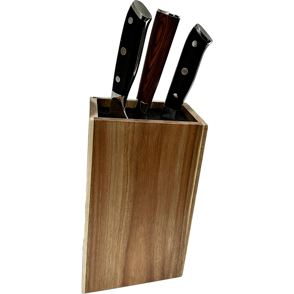 Acacia Wood Knife Block - Green Shop Online