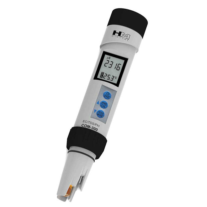 HM Digital Pro COM-300 pH TDS EC Temp Meter - Green Shop Online