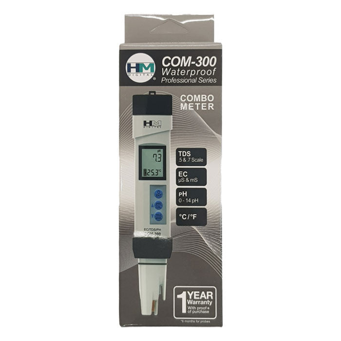 HM Digital Pro COM-300 pH TDS EC Temp Meter - Green Shop Online