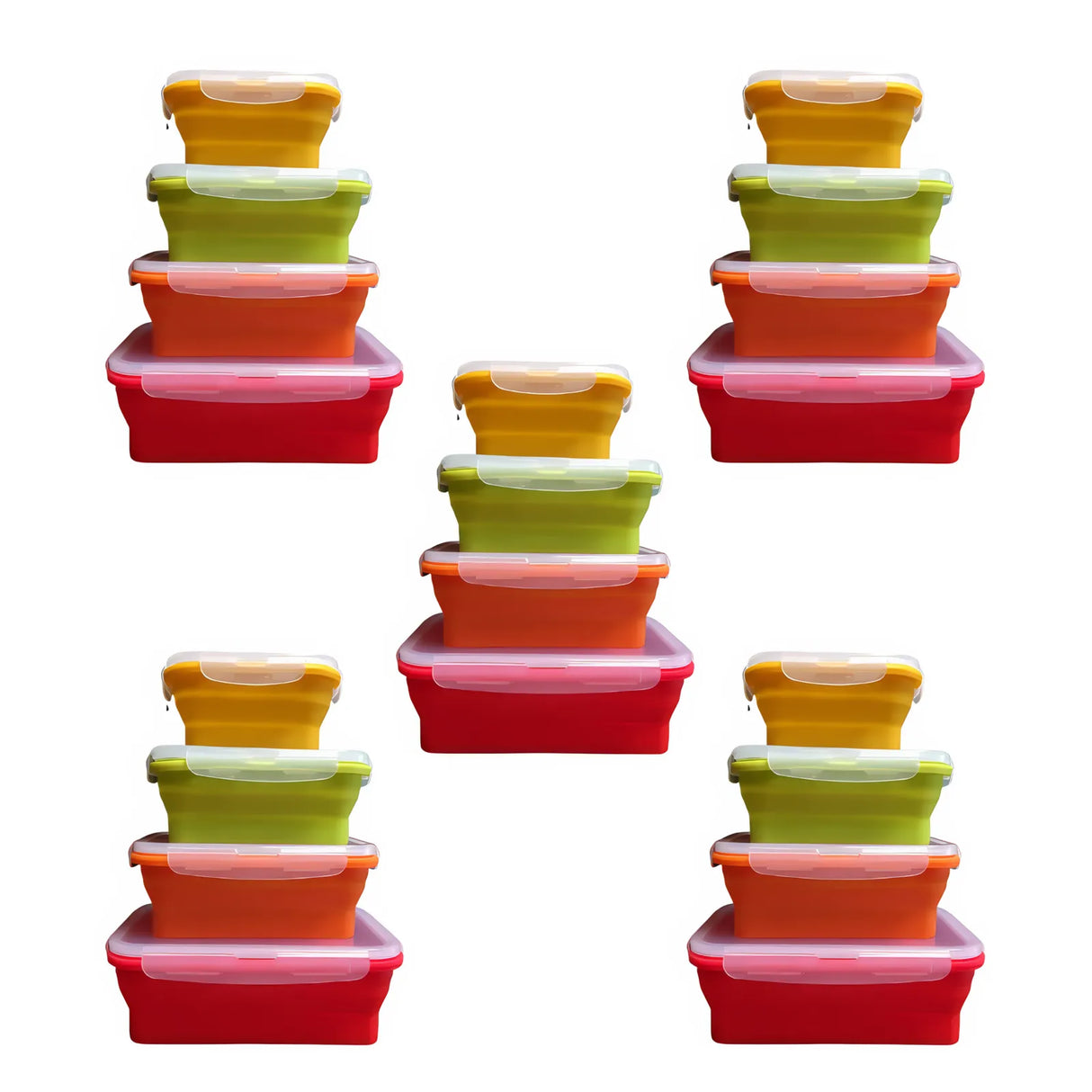Pack & Stack Containers – Rectangular - 5 Pack Bundle