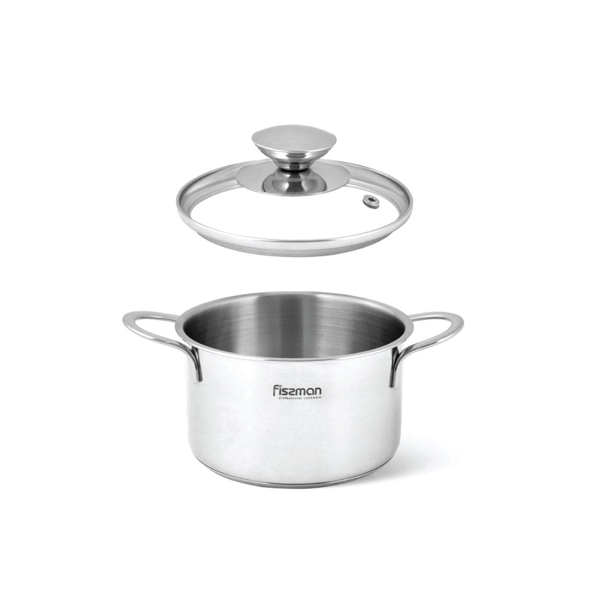 Mini Cooking pot 12 x 7.5cm 0.8 LTR with Glass Lid Stainless Steel - Green Shop Online