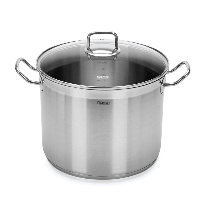 Stockpot 28x21.5 cm / 13.2 LTR with glass lid (stainless steel)