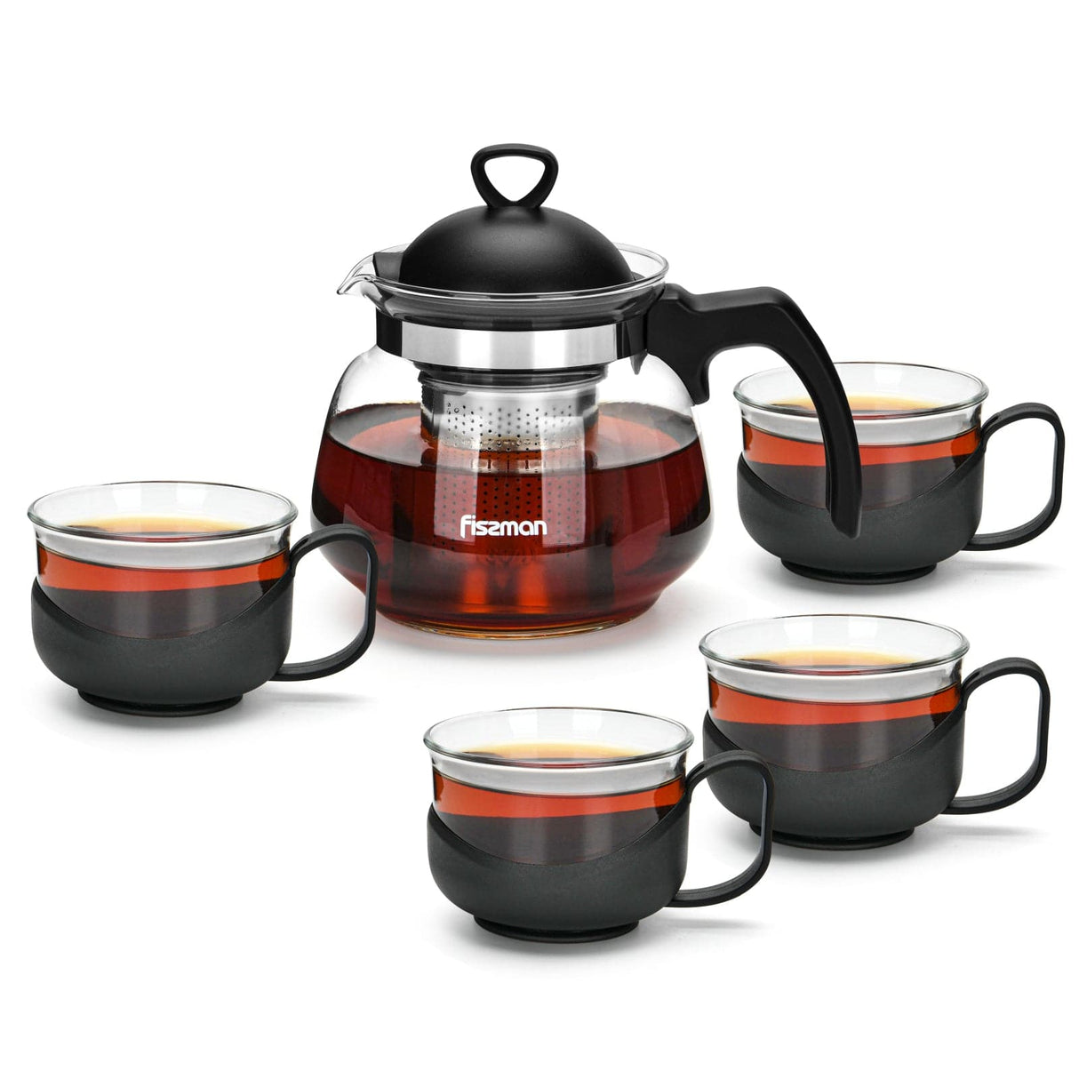 Tea pot 700ml with 4 cups 150ml glass - Green Shop Online