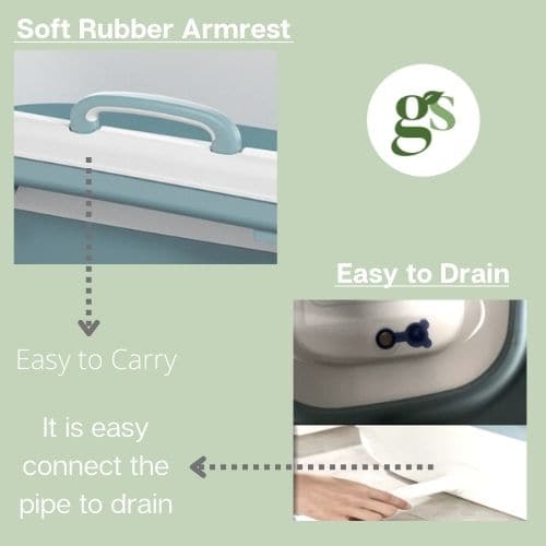 Adult Foldable Bath Tub - Medium 138 x 62 x 52 - Green Shop Online