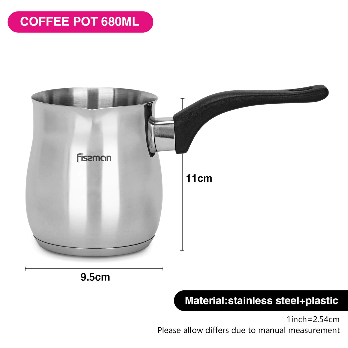 Induction-Friendly Stainless Steel Cezve – 680ml Premium Coffee - Green Shop Online