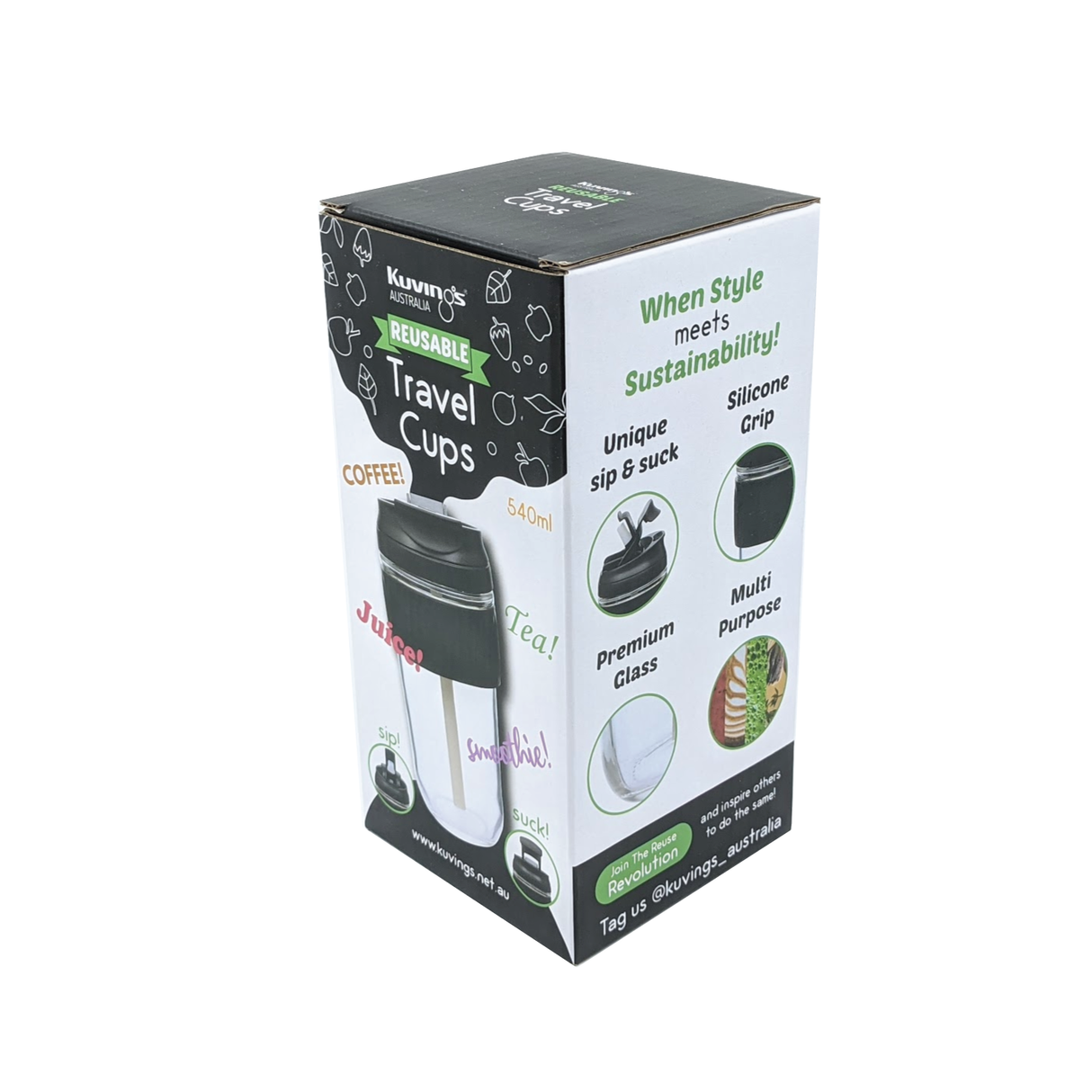 Large Reusable Travel Cup - 540ml - Green Shop Online