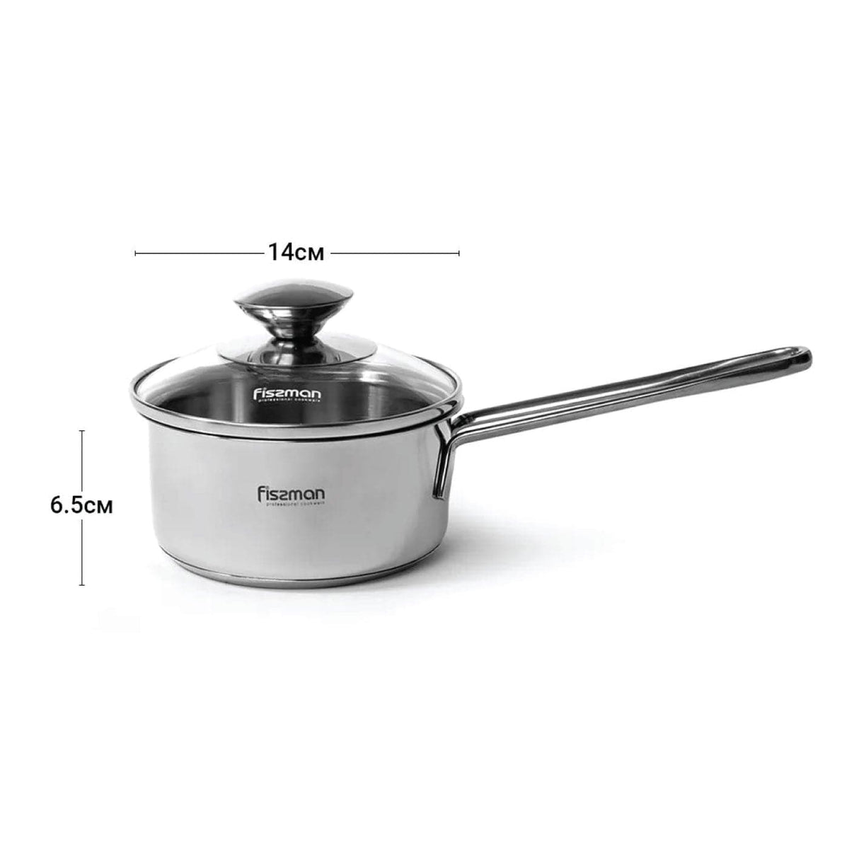 Saucepan with glass lid 14 x 6.5 cm 0.9 LTR stainless steel - Green Shop Online
