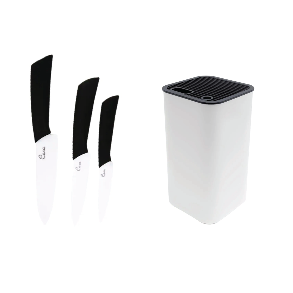 3 Piece Ceramic Knife and a Free White Gloss Holder - Green Shop Online
