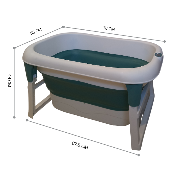 Kids Foldable Bath Tub - Deep Regular 80 x 58 x 44cm - Green Shop Online