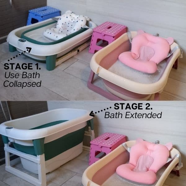 Kids Foldable Bath Tub - Deep Regular 80 x 58 x 44cm - Green Shop Online