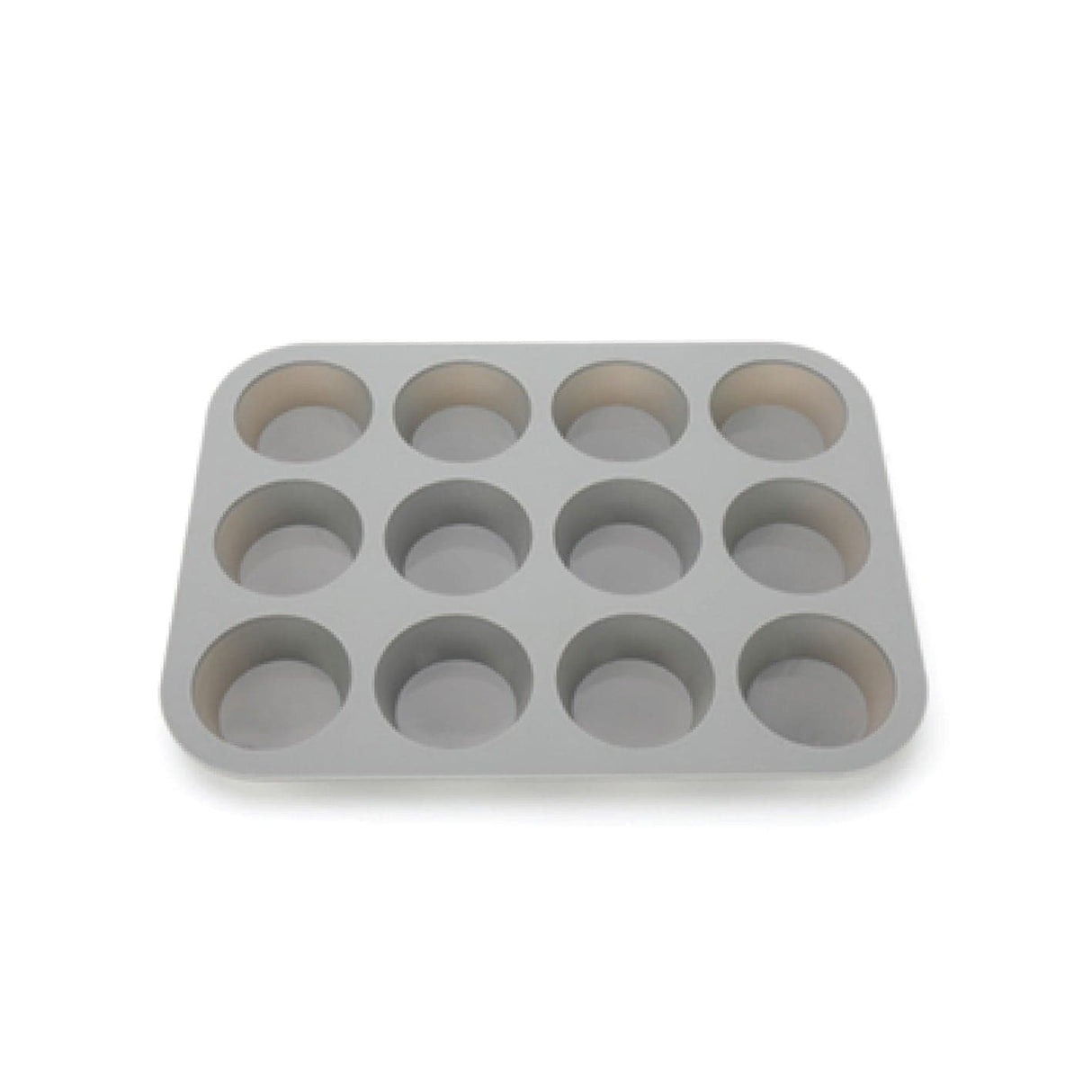 Silicone Muffin Pan - 12 Cup - Grey - Green Shop Online