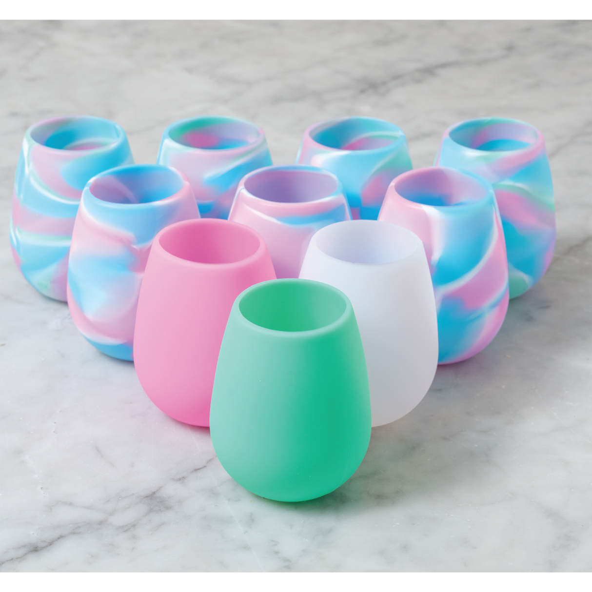 Reusable Silicone Smart Cups 4 pack - Blue Blend - Green Shop Online