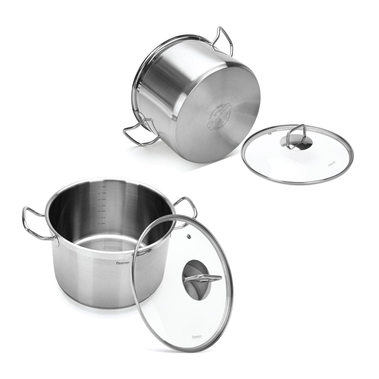 Stockpot 28x21.5 cm / 13.2 LTR with glass lid (stainless steel) - Green Shop Online