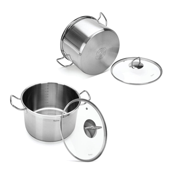 Stockpot 28x21.5 cm / 13.2 LTR with glass lid (stainless steel)