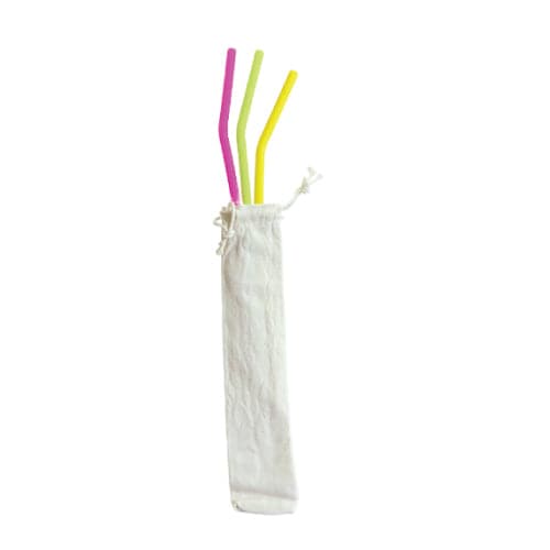 Silicone 6mm Straws – Bent 3 colours - Green Shop Online