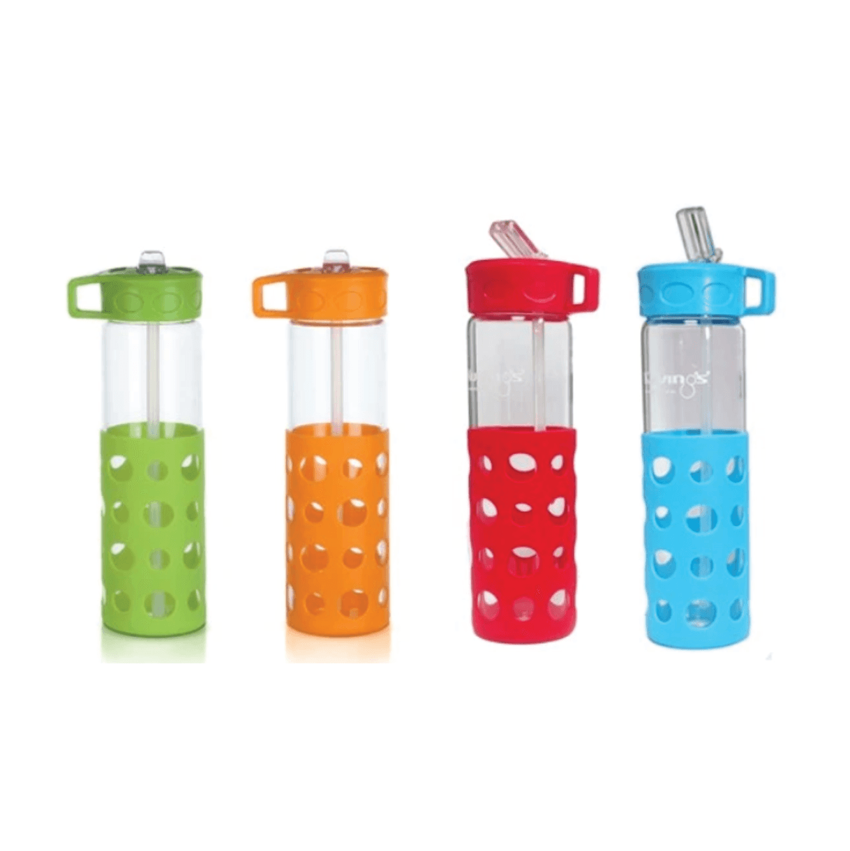 Glass Water Bottles with Straw