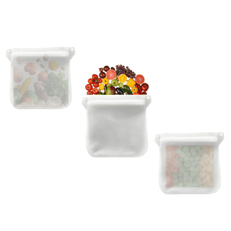 Food Storage Bags Pure Platinum Silicone 18x4.5x18.5cm 1000ml - 3 Pack - Green Shop Online