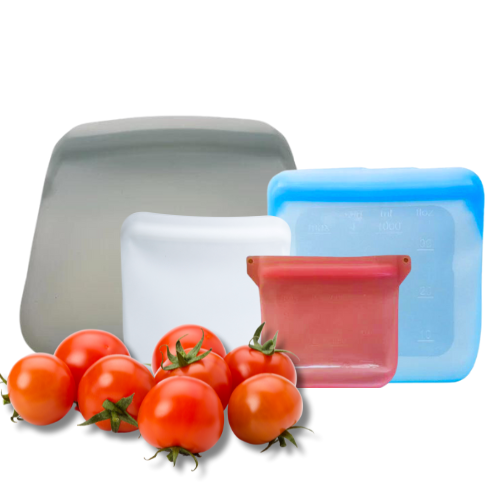 Green Shop 4-Pack Eco-Friendly Reusable Silicone Food Bags