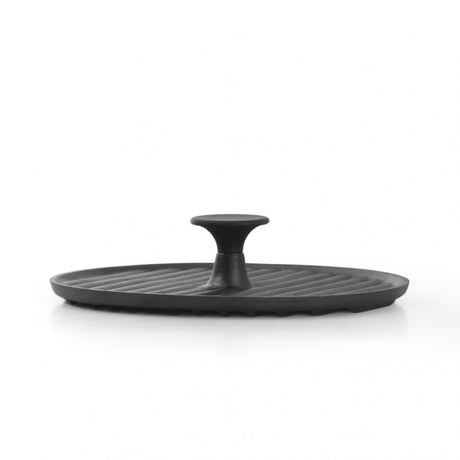 Non-Stick Cast Iron Round Grill Press With Bakelite Knob Black 24cm - Green Shop Online