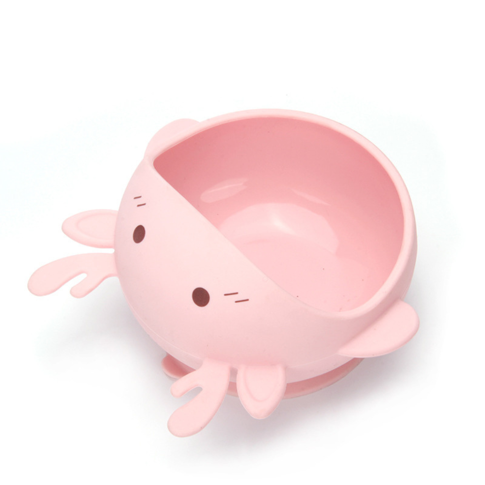 Silicone Baby Bowl - Deer Shape Pink - Green Shop Online