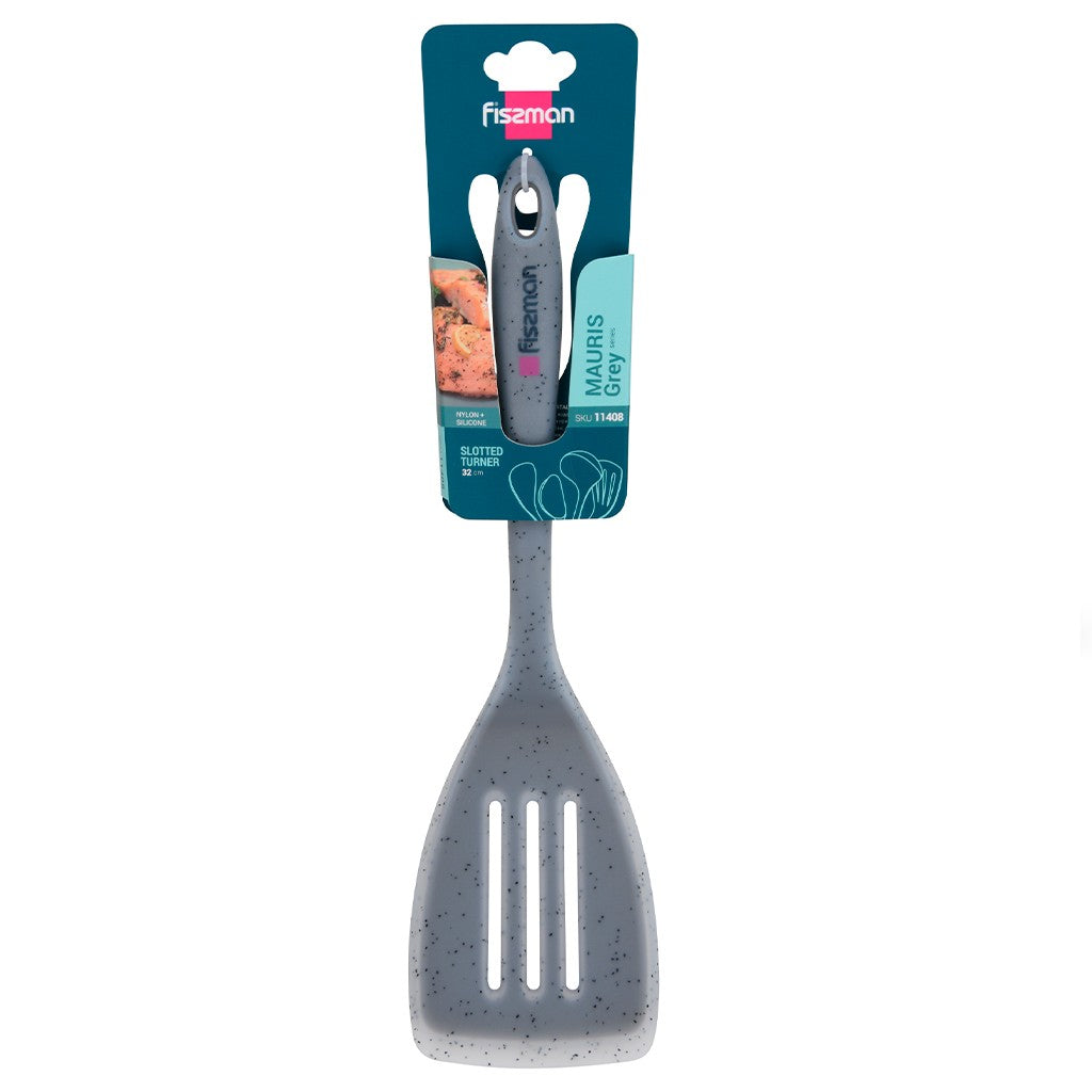 Silicone Slotted Turner Grey - 32cm - Green Shop Online