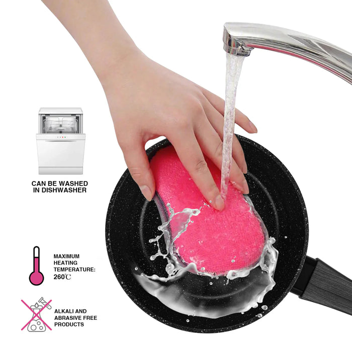 Saucepan 16x8 cm / 1.39 LTR with Glass Lid and Induction Bottom (Aluminium with Non-stick Coating) - ANGELA Series
