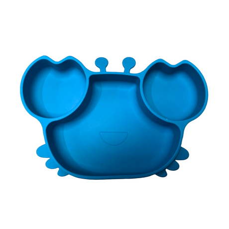 Crab Shaped Silicone Plate Cutlery Set & Kids' Easy-Grab Chopsticks - Green Shop Online