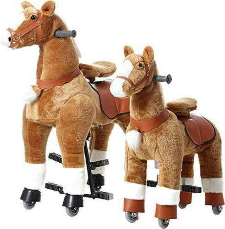 Brown Ride-On Horse Toy for Kids - Green Shop Online