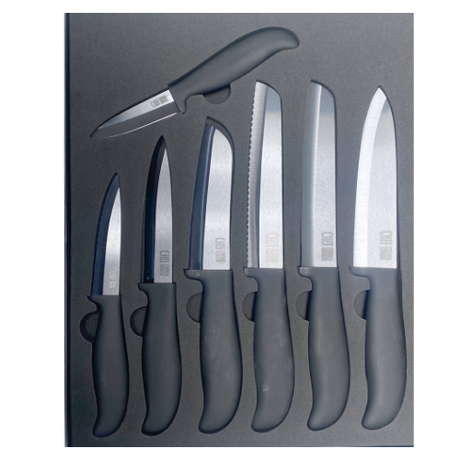 7 Piece Ceramic Knife Set - Green Shop Online